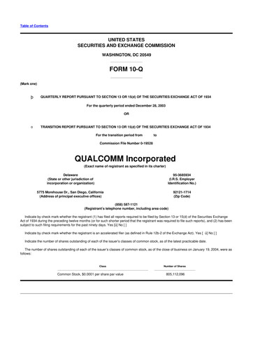 Thumbnail QUALCOMM 10-Q Quarterly Report FY 