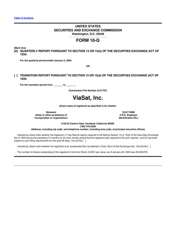 Thumbnail ViaSat 10-Q Quarterly Report FY 