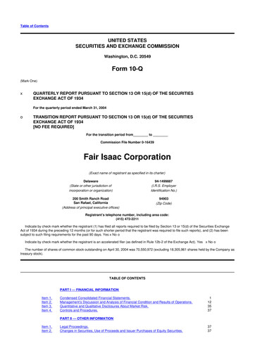 Thumbnail Fair Isaac (FICO) 10-Q Quarterly Report FY 
