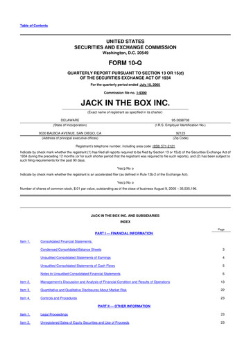 Vorschaubild Jack in the Box
 10-Q Quartalsbericht  
