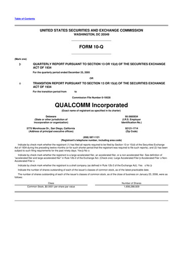 Thumbnail QUALCOMM 10-Q Quarterly Report FY 