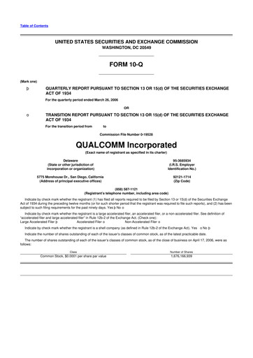 Thumbnail QUALCOMM 10-Q Quarterly Report FY 