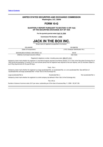 Vorschaubild Jack in the Box
 10-Q Quartalsbericht  