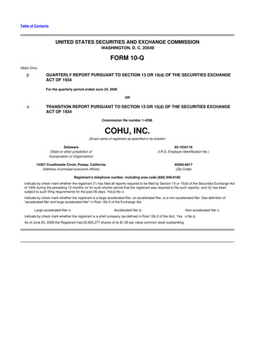 Thumbnail Cohu 10-Q Quarterly Report FY 