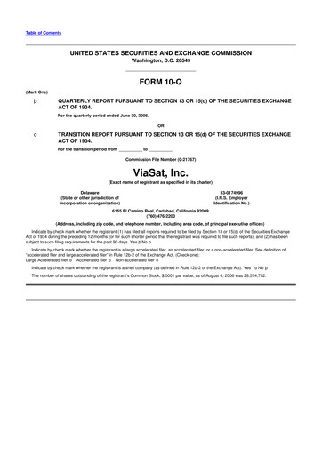 Thumbnail ViaSat 10-Q Quarterly Report FY 