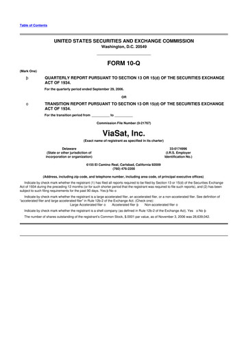 Thumbnail ViaSat 10-Q Quarterly Report FY 