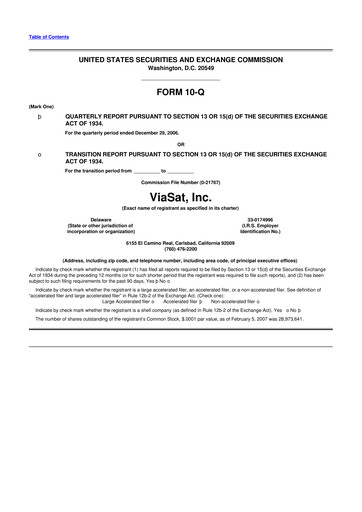 Thumbnail ViaSat 10-Q Quarterly Report FY 