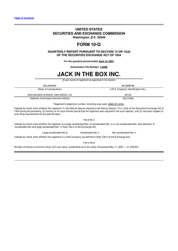 Vorschaubild Jack in the Box
 10-Q Quartalsbericht  