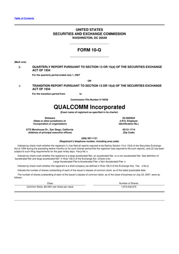 Thumbnail QUALCOMM 10-Q Quarterly Report FY 