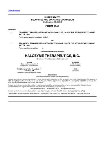 Thumbnail Halozyme Therapeutics 10-Q Quarterly Report FY 