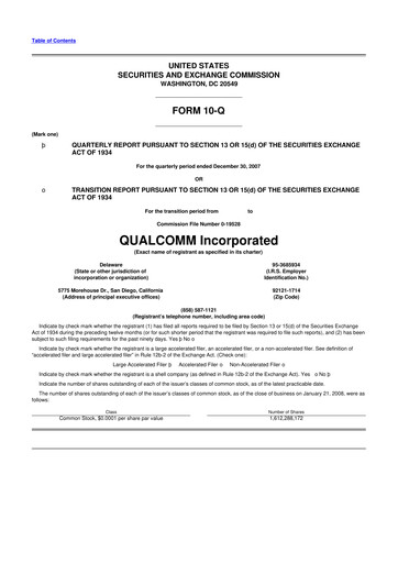 Thumbnail QUALCOMM 10-Q Quarterly Report FY 