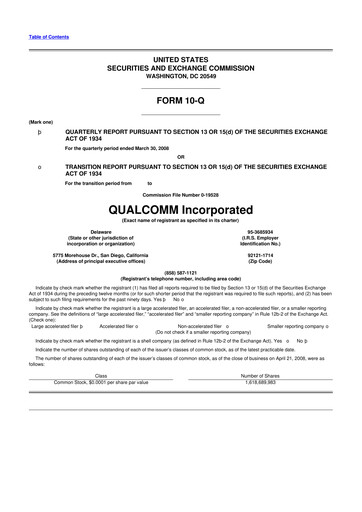 Thumbnail QUALCOMM 10-Q Quarterly Report FY 