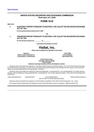 Thumbnail ViaSat 10-Q Quarterly Report FY 