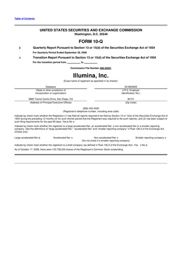 Thumbnail Illumina 10-Q Quarterly Report FY 