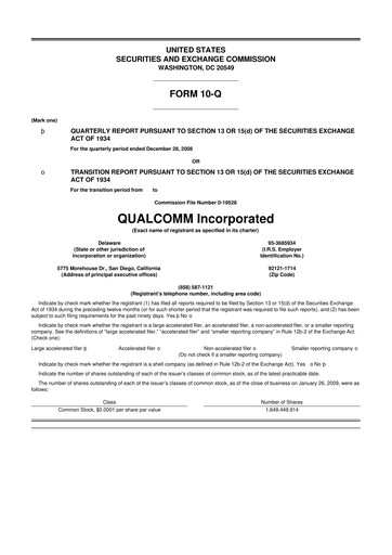 Thumbnail QUALCOMM 10-Q Quarterly Report FY 