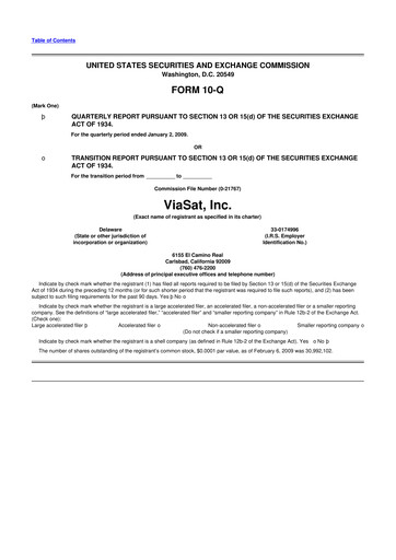 Thumbnail ViaSat 10-Q Quarterly Report FY 