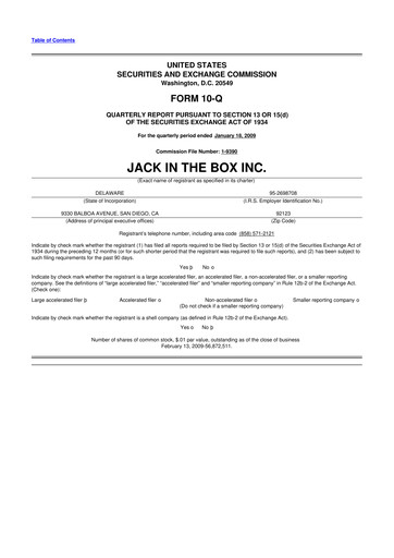 Vorschaubild Jack in the Box
 10-Q Quartalsbericht  