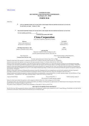 Thumbnail Ciena 10-K Annual Report 2016