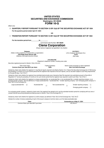 Thumbnail Ciena 10-Q Quarterly Report FY2024 