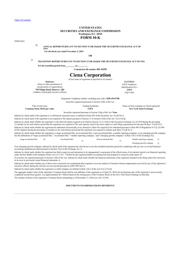 Thumbnail Ciena 10-K Annual Report 2024