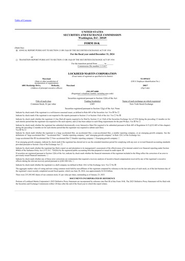 Thumbnail Lockheed Martin 10-K Annual Report 2024