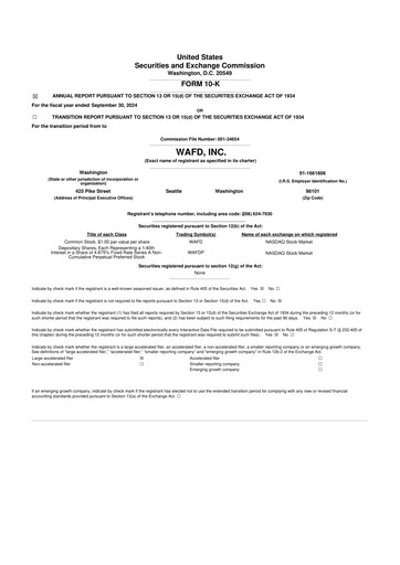 Thumbnail WaFd Bank 10-K Annual Report 2024