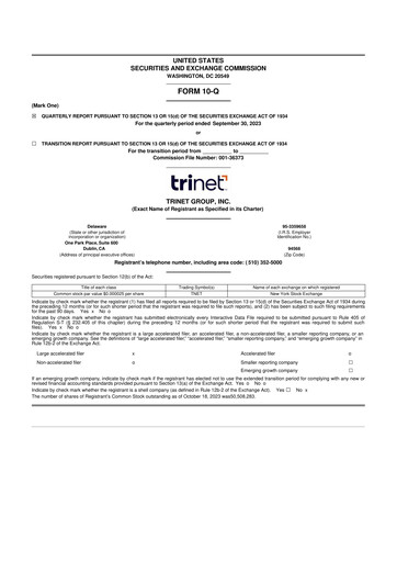 Miniature TriNet 10-Q Rapport trimestriel 2023 
