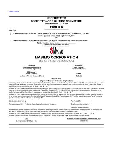 Thumbnail Masimo 10-Q Quarterly Report FY2017 