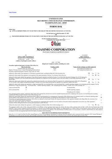 Thumbnail Masimo 10-K Annual Report 2022