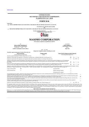 Thumbnail Masimo 10-K Annual Report 2024