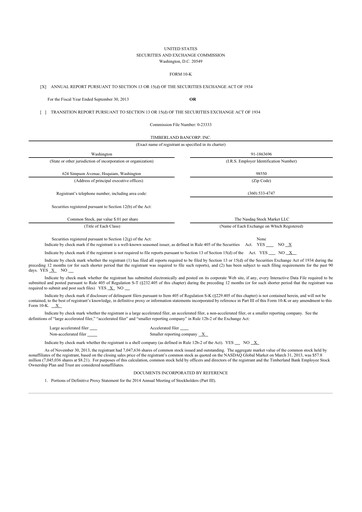 Thumbnail Timberland Bancorp 10-K Annual Report 2013