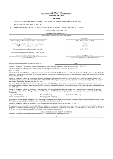 Thumbnail Riverview Bancorp 10-K Annual Report 2017