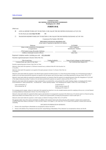 Thumbnail Provident Financial Holdings 10-K Annual Report 2021