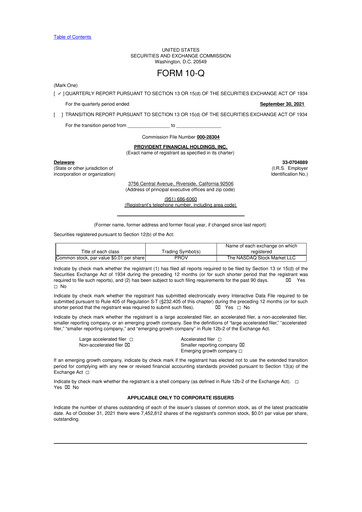 Miniature Provident Financial Holdings 10-Q Rapport trimestriel 2022 