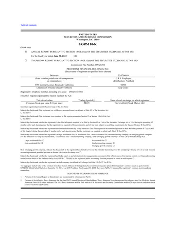 Thumbnail Provident Financial Holdings 10-K Annual Report 2022