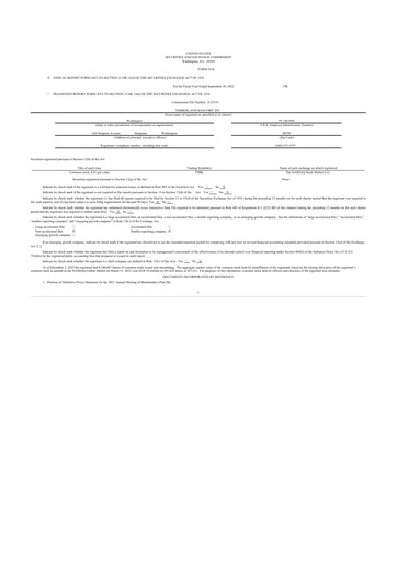 Thumbnail Timberland Bancorp 10-K Annual Report 2022