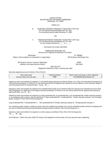 Thumbnail Timberland Bancorp 10-Q Quarterly Report FY2023 