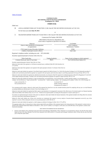 Thumbnail Provident Financial Holdings 10-K Annual Report 2024