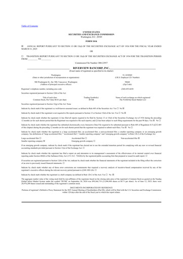 Thumbnail Riverview Bancorp 10-K Annual Report 2025