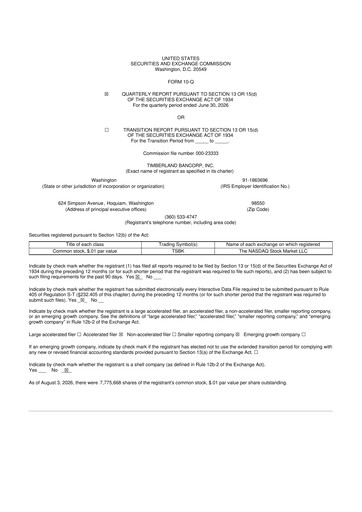 Thumbnail Timberland Bancorp 10-Q Quarterly Report FY2026 