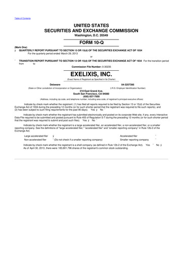 Thumbnail Exelixis 10-Q Quarterly Report FY2013 