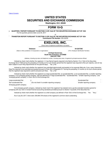 Thumbnail Exelixis 10-Q Quarterly Report FY2017 
