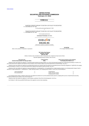 Thumbnail Exelixis 10-Q Quarterly Report FY2024 