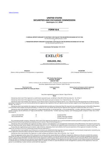 Thumbnail Exelixis 10-K Annual Report 2024