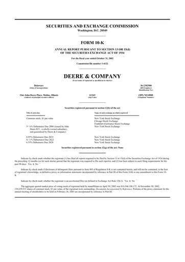Thumbnail Deere & Company (John Deere) 10-K Annual Report 