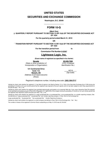 Thumbnail Lightwave Logic 10-Q Quarterly Report FY 
