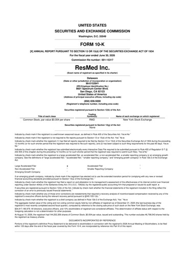 Thumbnail ResMed 10-K Annual Report 2026