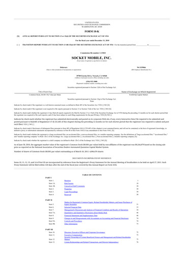 Thumbnail Socket Mobile 10-K Annual Report 