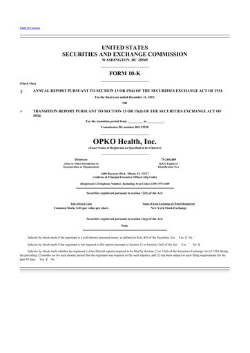 Thumbnail OPKO Health
 10-K Annual Report 2015