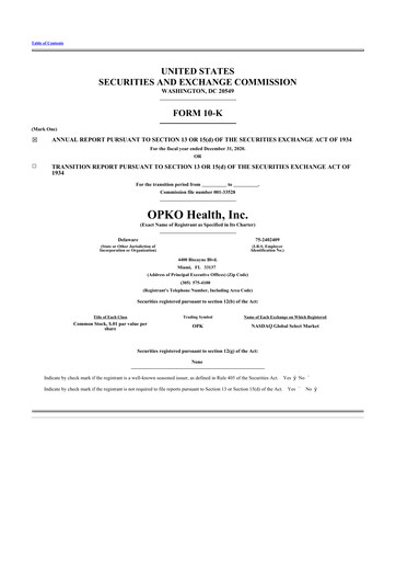 Thumbnail OPKO Health
 10-K Annual Report 2020